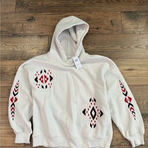 Unisex NWT Abercrombie & Fitch Size XL Hoodie Aztec EMBROIDERY PATTERN